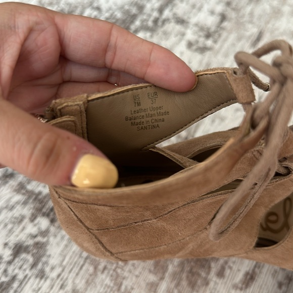 Sam Edelman Tan Lace Up Wedges - Picture 7 of 7